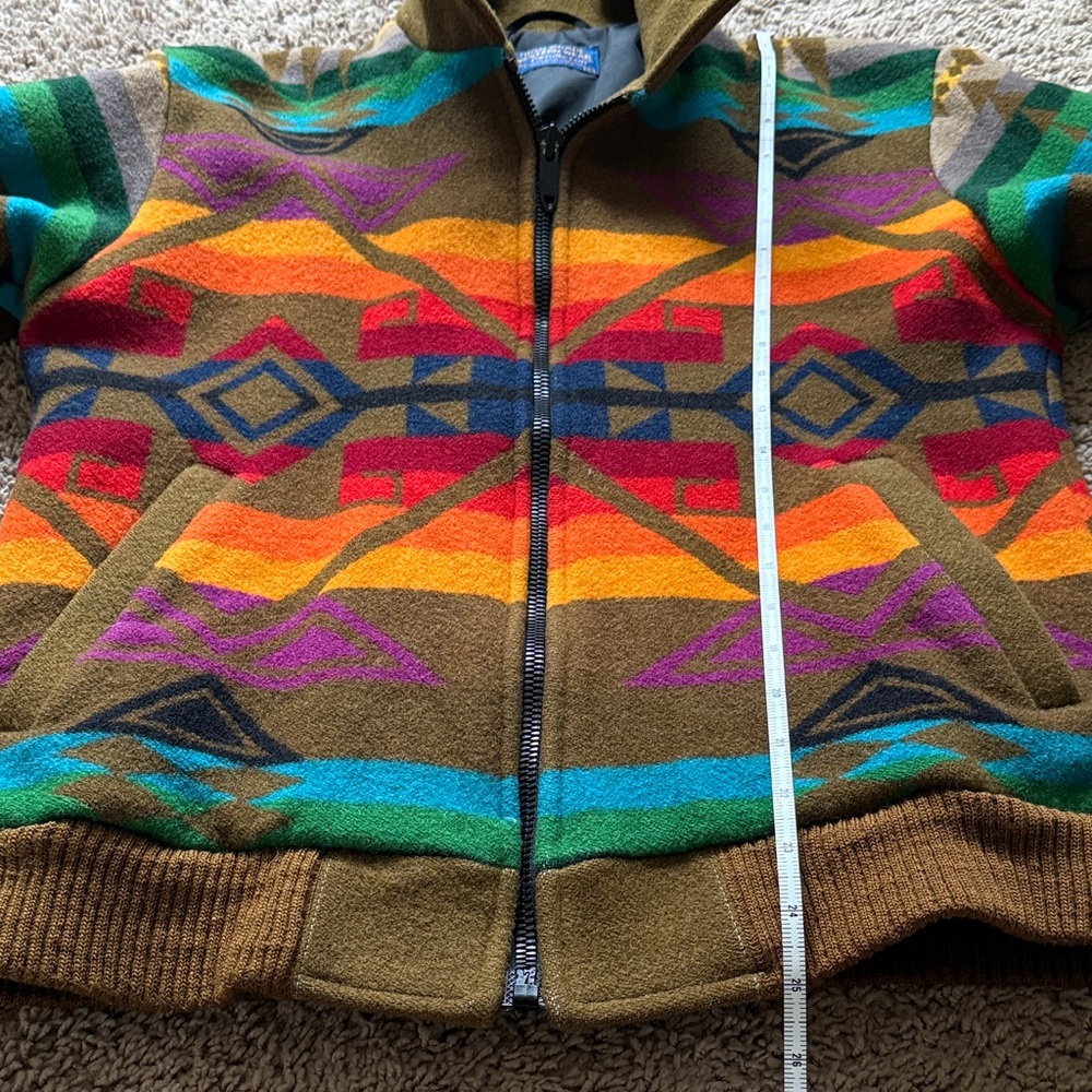 Pendleton Multicolor Geometric Zip-Up Sweater Jac… - image 4